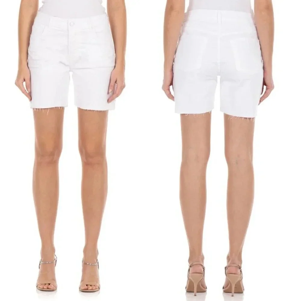 New Fidelity Denim Jimi High Waist Cutoff Jean Shorts in Vintage White  size 31